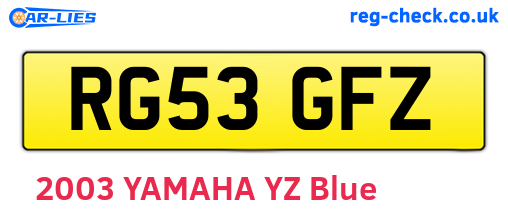 RG53GFZ are the vehicle registration plates.