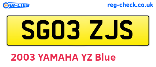 SG03ZJS are the vehicle registration plates.