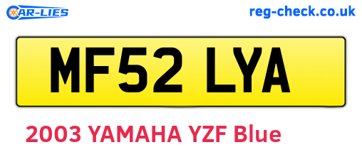 MF52LYA are the vehicle registration plates.