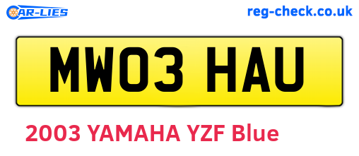 MW03HAU are the vehicle registration plates.