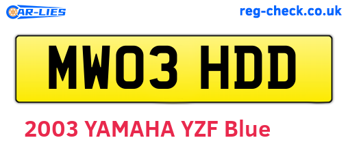 MW03HDD are the vehicle registration plates.
