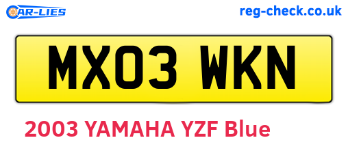 MX03WKN are the vehicle registration plates.
