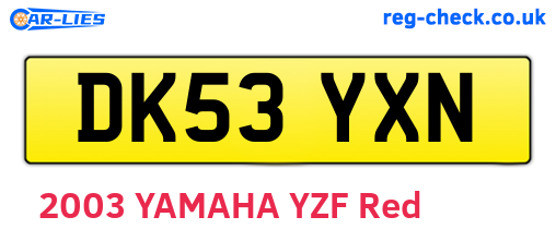DK53YXN are the vehicle registration plates.