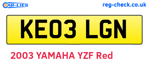 KE03LGN are the vehicle registration plates.