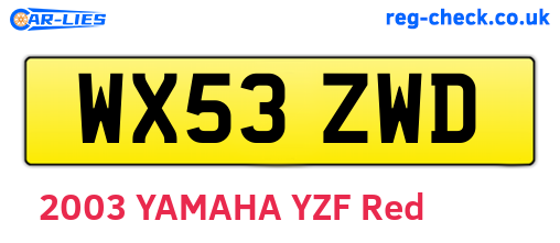 WX53ZWD are the vehicle registration plates.