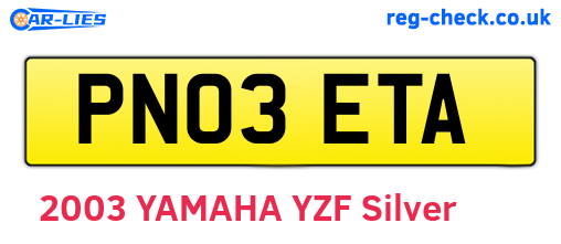 PN03ETA are the vehicle registration plates.