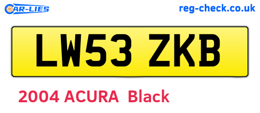 LW53ZKB are the vehicle registration plates.