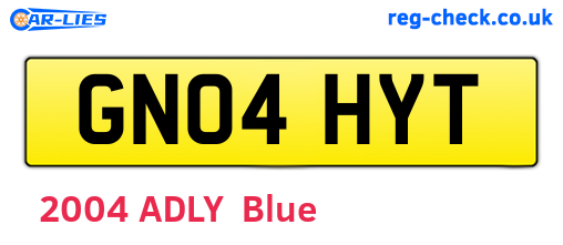 GN04HYT are the vehicle registration plates.