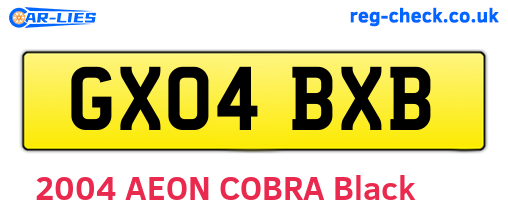 GX04BXB are the vehicle registration plates.