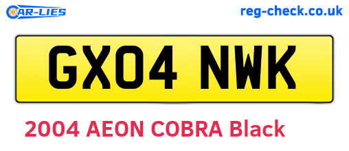 GX04NWK are the vehicle registration plates.