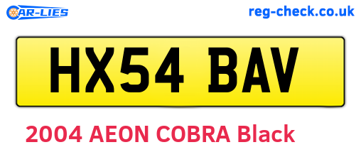 HX54BAV are the vehicle registration plates.