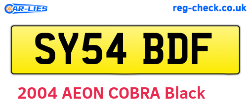 SY54BDF are the vehicle registration plates.