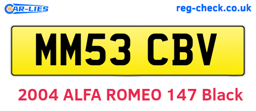 MM53CBV are the vehicle registration plates.