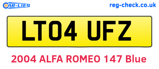 LT04UFZ are the vehicle registration plates.