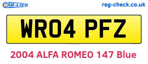 WR04PFZ are the vehicle registration plates.