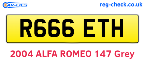R666ETH are the vehicle registration plates.
