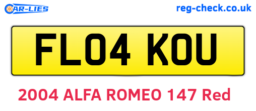 FL04KOU are the vehicle registration plates.