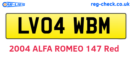 LV04WBM are the vehicle registration plates.