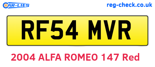 RF54MVR are the vehicle registration plates.