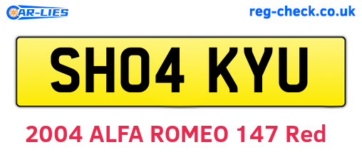 SH04KYU are the vehicle registration plates.