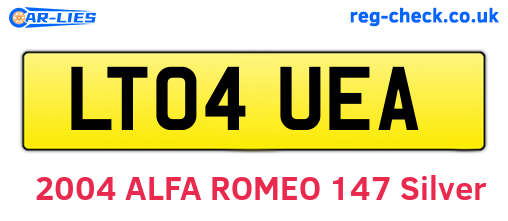LT04UEA are the vehicle registration plates.