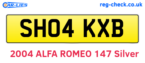 SH04KXB are the vehicle registration plates.
