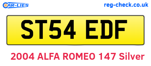 ST54EDF are the vehicle registration plates.