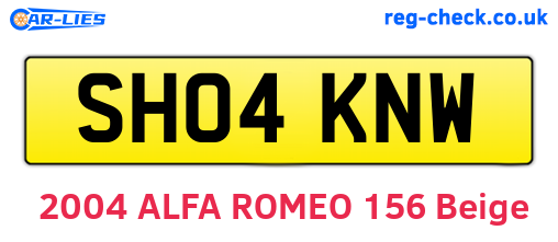 SH04KNW are the vehicle registration plates.