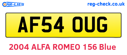 AF54OUG are the vehicle registration plates.