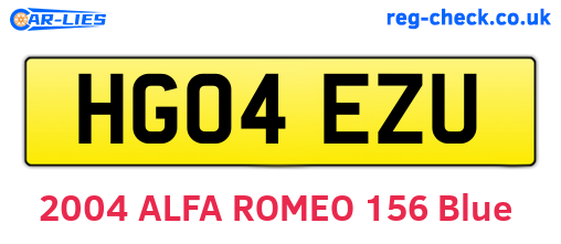 HG04EZU are the vehicle registration plates.