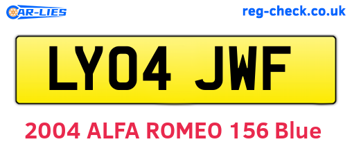 LY04JWF are the vehicle registration plates.