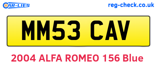 MM53CAV are the vehicle registration plates.