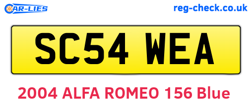 SC54WEA are the vehicle registration plates.