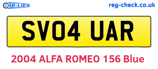 SV04UAR are the vehicle registration plates.