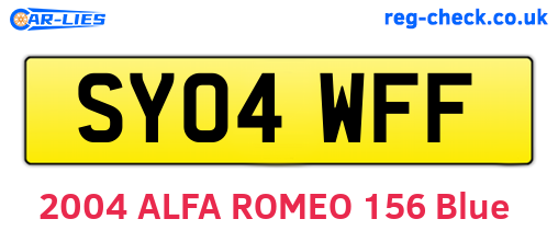 SY04WFF are the vehicle registration plates.