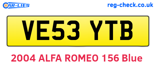 VE53YTB are the vehicle registration plates.