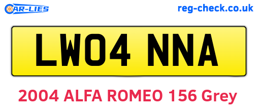 LW04NNA are the vehicle registration plates.