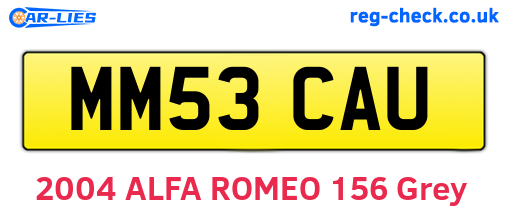 MM53CAU are the vehicle registration plates.