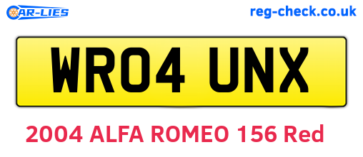 WR04UNX are the vehicle registration plates.