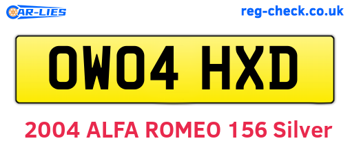 OW04HXD are the vehicle registration plates.