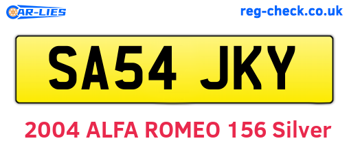 SA54JKY are the vehicle registration plates.