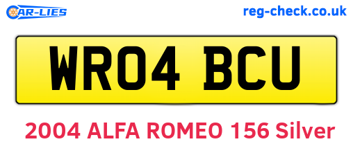 WR04BCU are the vehicle registration plates.