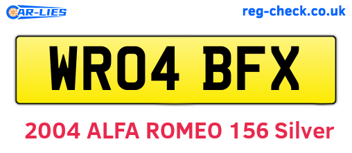 WR04BFX are the vehicle registration plates.