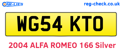 WG54KTO are the vehicle registration plates.