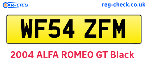 WF54ZFM are the vehicle registration plates.