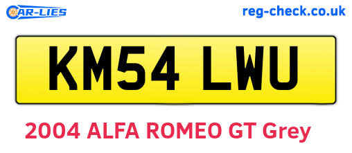 KM54LWU are the vehicle registration plates.