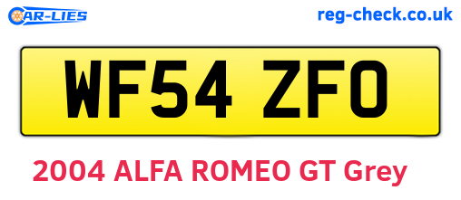 WF54ZFO are the vehicle registration plates.