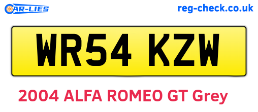 WR54KZW are the vehicle registration plates.