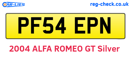 PF54EPN are the vehicle registration plates.