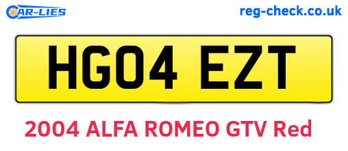 HG04EZT are the vehicle registration plates.
